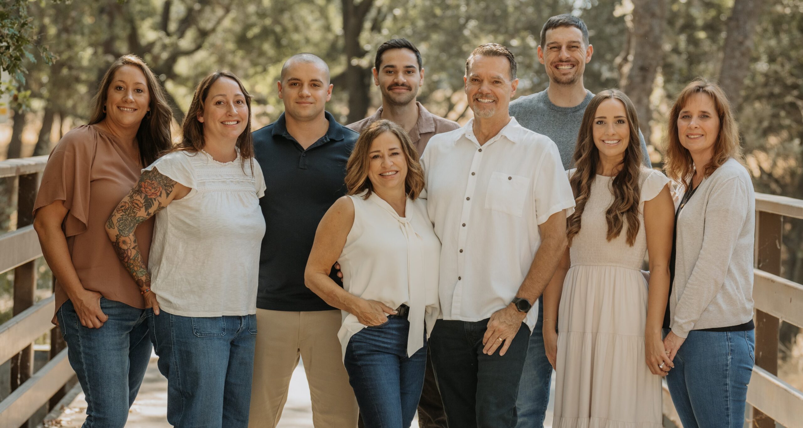 Karen Alvord with Scott and 7 children standing cropped tight